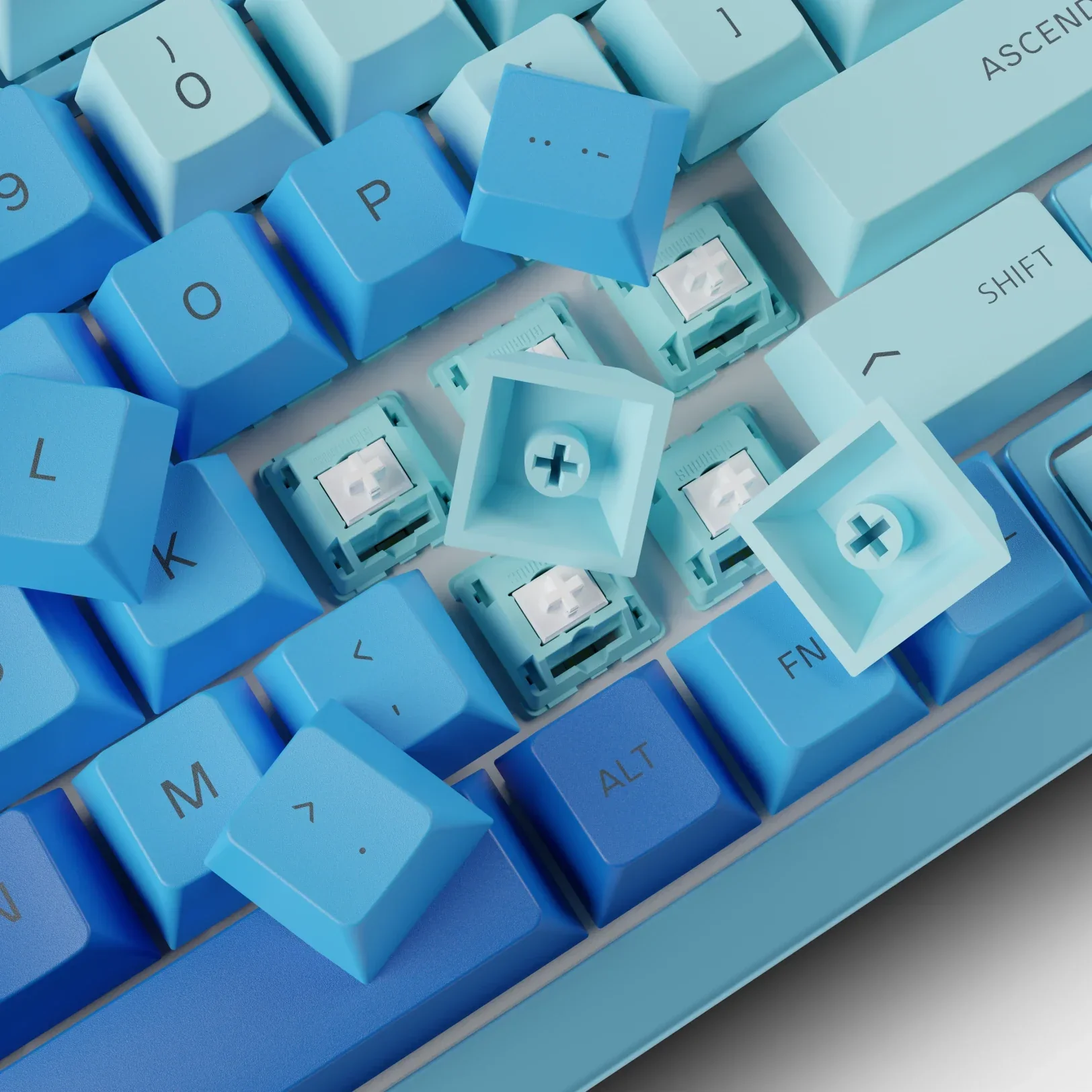 Glorious GPBT ANSI Sublimated Mechanical Keyboard Keycaps (Ocean) 114-Keys - Image 4