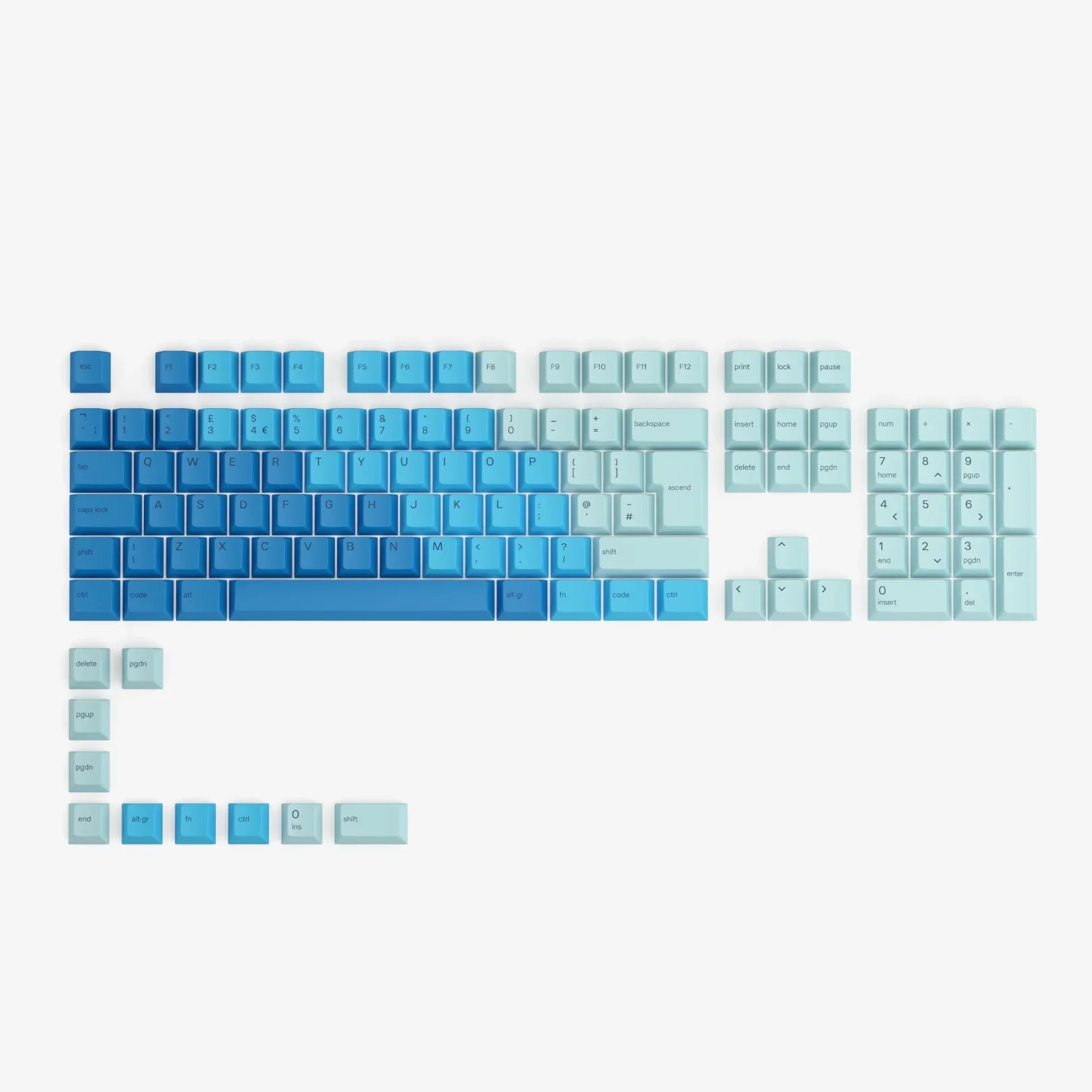 Glorious GPBT ANSI Sublimated Mechanical Keyboard Keycaps (Ocean) 114-Keys - Image 7